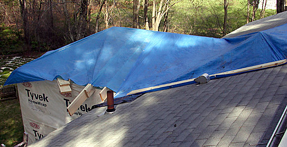 Blue Tarp, Grey Skies